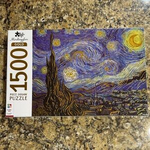 Gold Starry Night 1500 Piece Puzzle